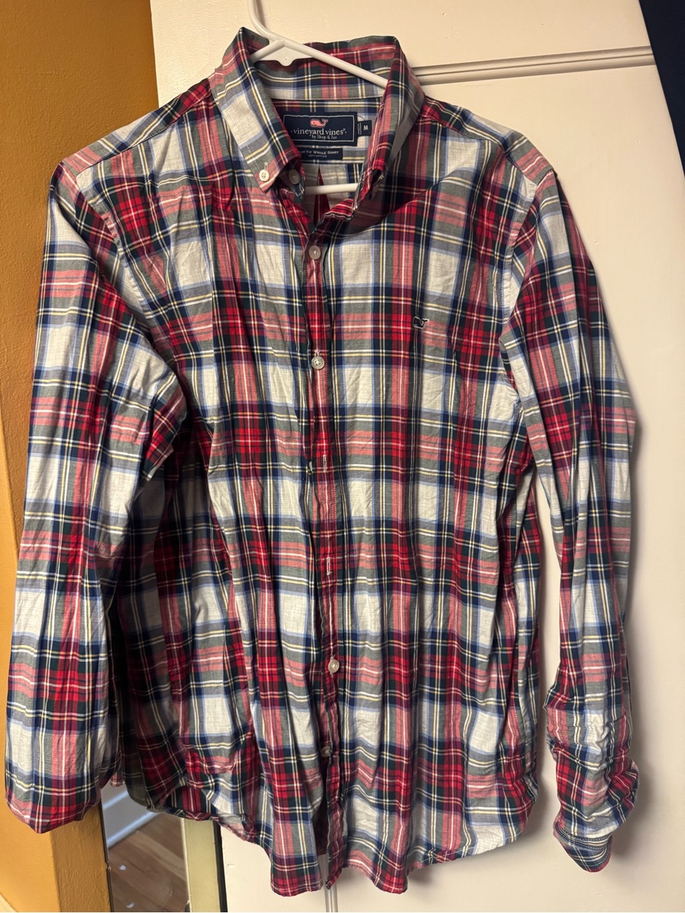 Vineyard Vines Red and Blue Plaid Button-Down Shirt - Men's